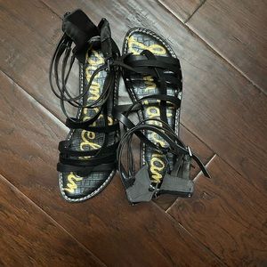 San Edelman Ganesa black leather sandal